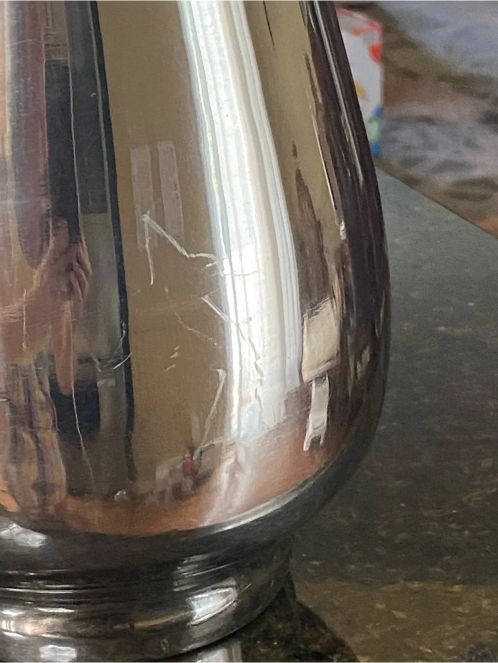Source Unknown Stainless Steel Pitcher with Red Handle